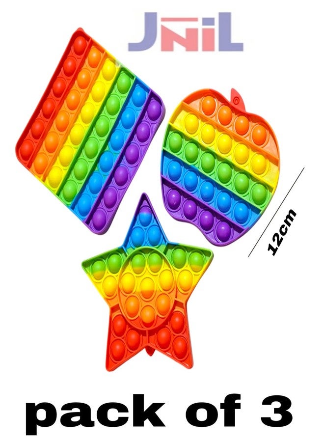 JNiL Push Pop it Bubble Fidget Toy, Stress Relief and Anti-Anxiety Tools Sensory Toy for Autism to Relieve Stress for Kids and Adults Mix Shape Mix Color Pop it (1) - Image 3